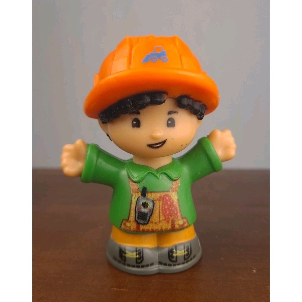 Fisher Price Little People Construction‎ Worker Contractor Green Shirt 2016
